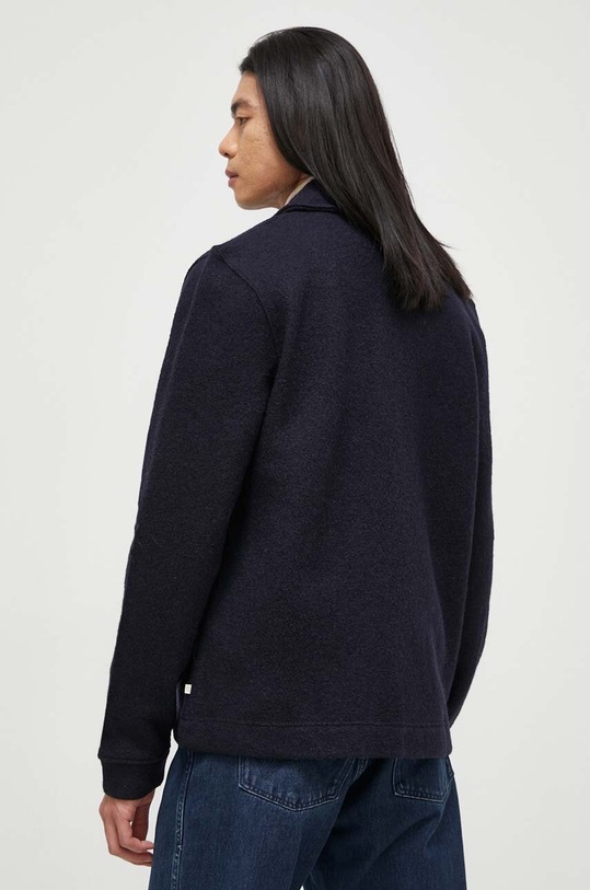 Odzież Samsoe Samsoe kurtka koszulowa wełniana HANNES M22400082 granatowy