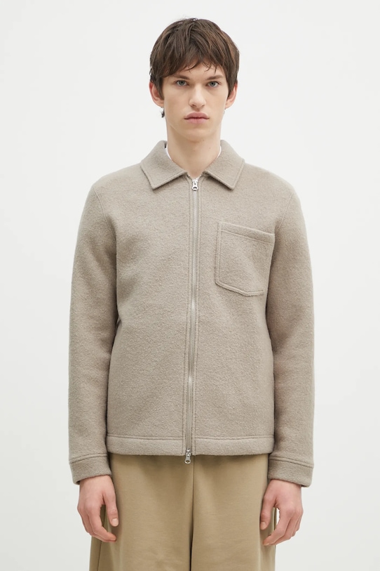 Vlněná košilová bunda Samsoe Samsoe béžová M22400082