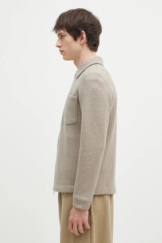 Vlněná košilová bunda Samsoe Samsoe M22400082 béžová SS24