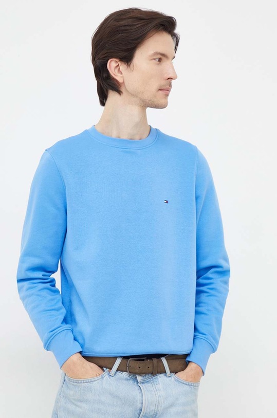 Mikina Tommy Hilfiger bez kapuce modrá MW0MW32735