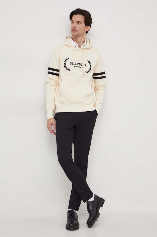 Bavlnená mikina Tommy Hilfiger MW0MW33648 béžová SS24