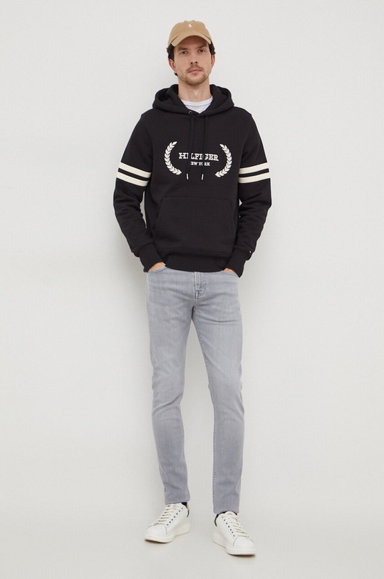 Памучен суичър Tommy Hilfiger MW0MW33648 черен SS24