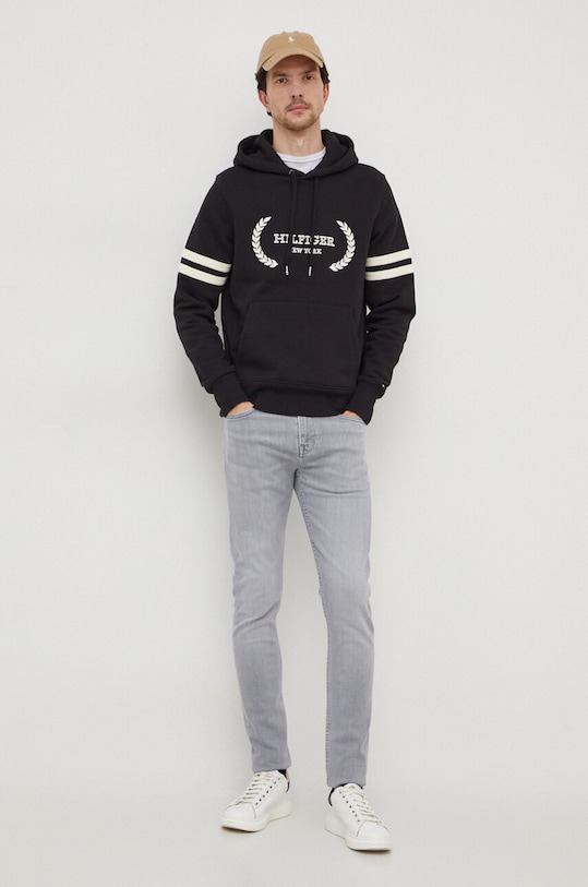 Pamučna dukserica Tommy Hilfiger MW0MW33648 crna SS24