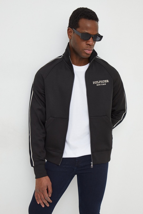 Mikina Tommy Hilfiger s elastanom čierna MW0MW33716