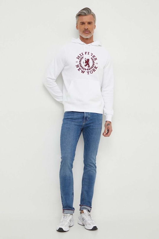 Bavlněná mikina Tommy Hilfiger MW0MW33650 bílá SS24