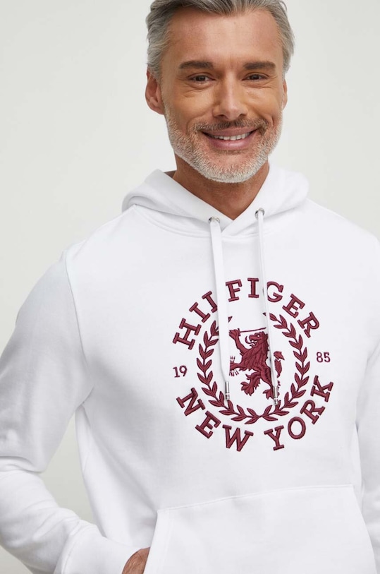Bavlněná mikina Tommy Hilfiger bílá MW0MW33650