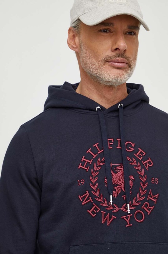 Tommy Hilfiger bluza bawełniana MW0MW33650 granatowy
