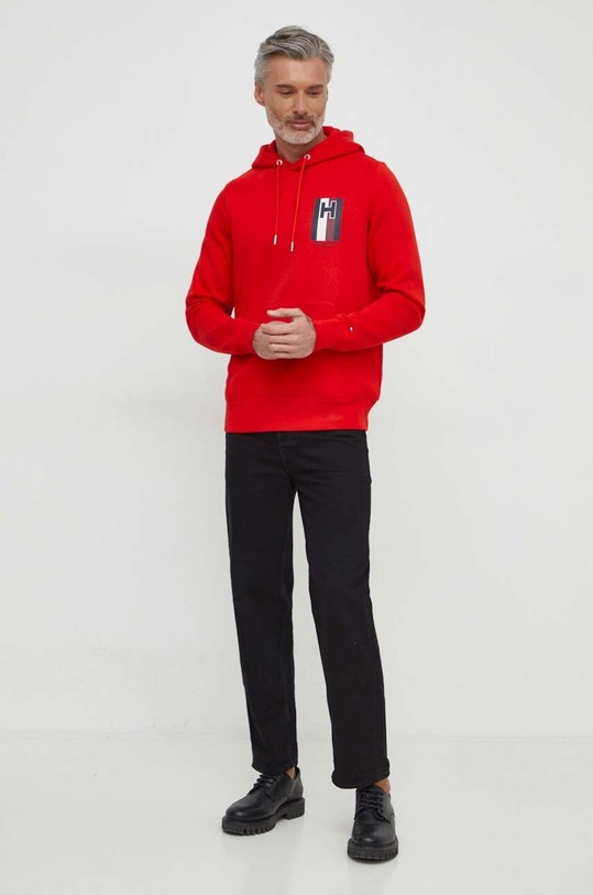 Mikina Tommy Hilfiger MW0MW33665 červená SS24