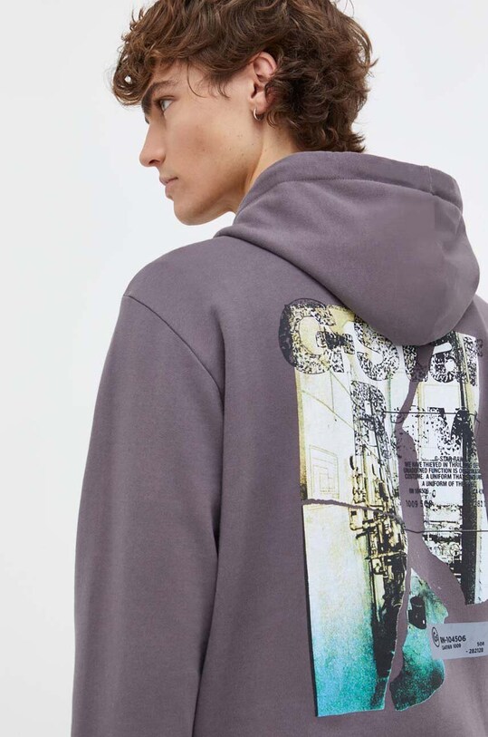 G-Star hanorac de bumbac print gri D23896.B782
