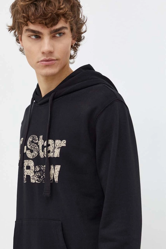 Хлопковая кофта G-Star Raw с капюшоном чёрный D24664.D390