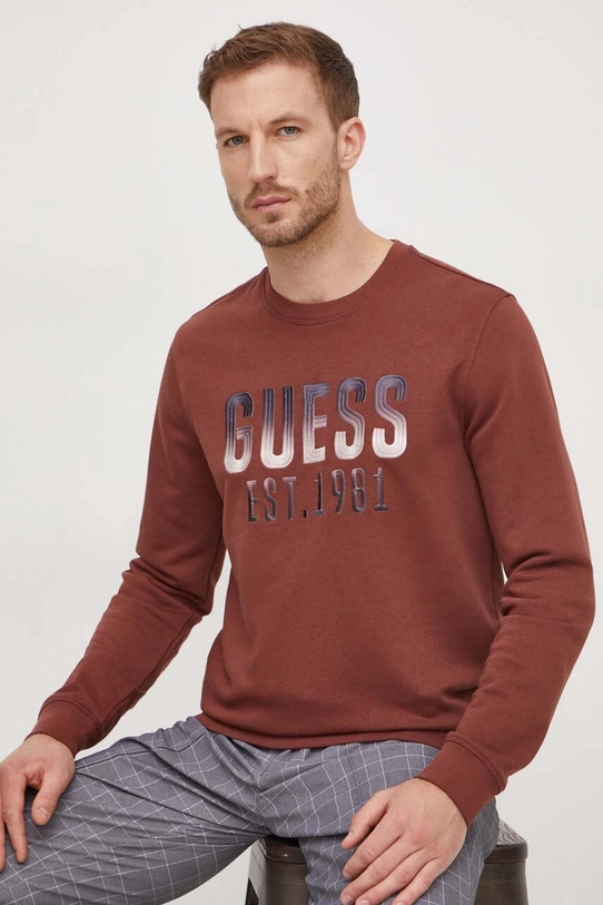 Guess bluza BEAU aplikacja brązowy M4RQ08.KBK32