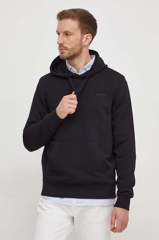 Μπλούζα Guess με κουκούλα μαύρο M4RQ52.KBK32