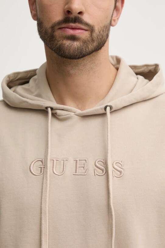 Βαμβακερή μπλούζα Guess FINCH M4RQ33.K9YI1 μπεζ