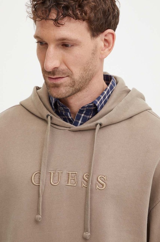 Bavlněná mikina Guess hnědá M4RQ33.K9YI1