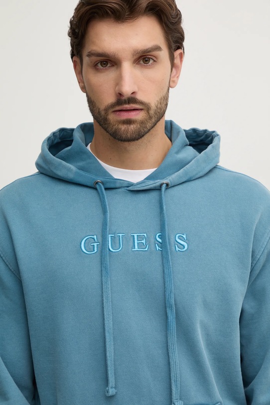 Хлопковая кофта Guess FINCH голубой M4RQ33.K9YI1