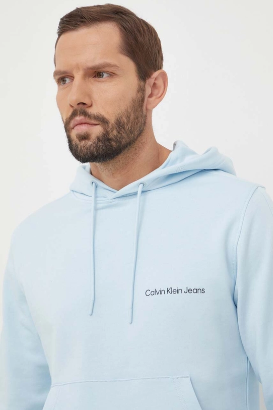 Bavlněná mikina Calvin Klein Jeans modrá J30J324620