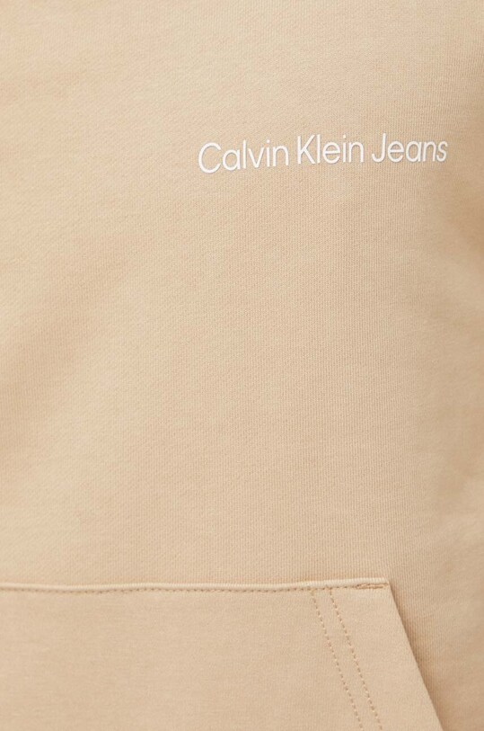 Pamučna dukserica Calvin Klein Jeans J30J324620 bež