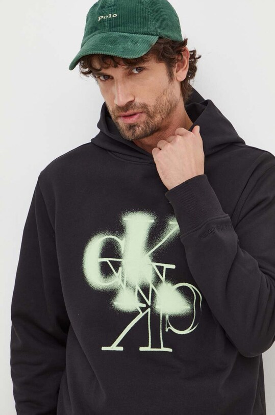 Bavlnená mikina Calvin Klein Jeans čierna J30J324630