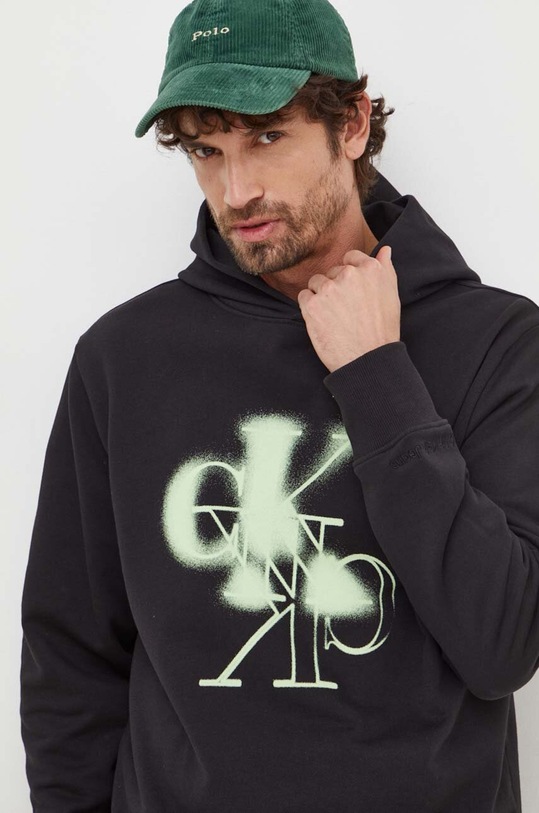 Calvin Klein Jeans hanorac de bumbac negru J30J324630