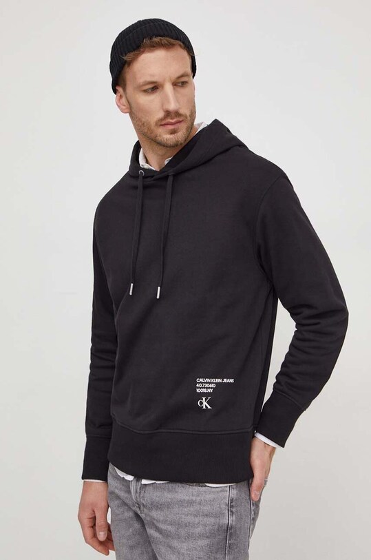Oblečení Bavlněná mikina Calvin Klein Jeans J30J324631 černá