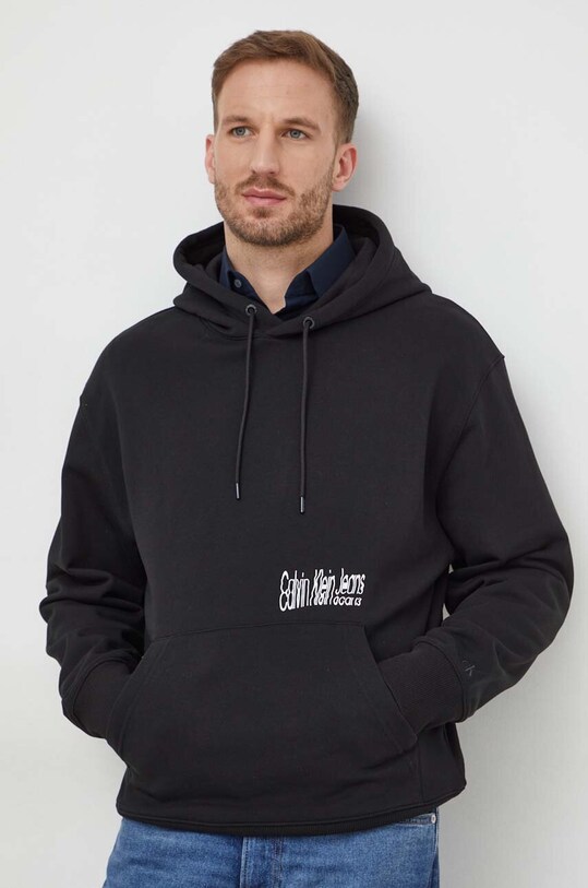 Ruházat Calvin Klein Jeans pamut melegítőfelső J30J324969 fekete