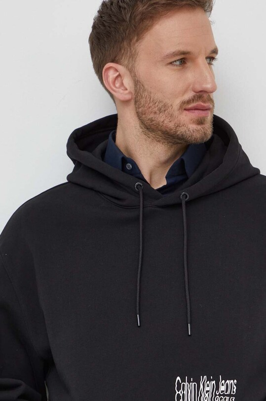 Calvin Klein Jeans pamut melegítőfelső fekete J30J324969