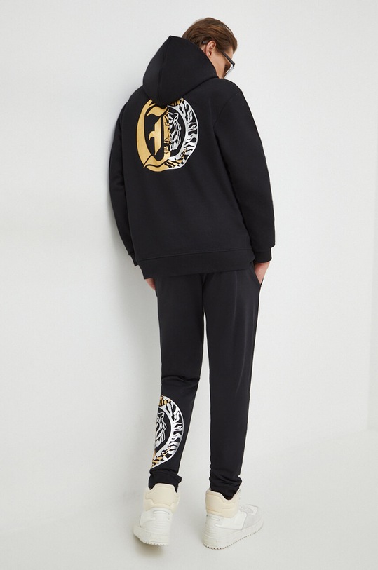 Just Cavalli hanorac de bumbac print negru 76OAIG24.CF300