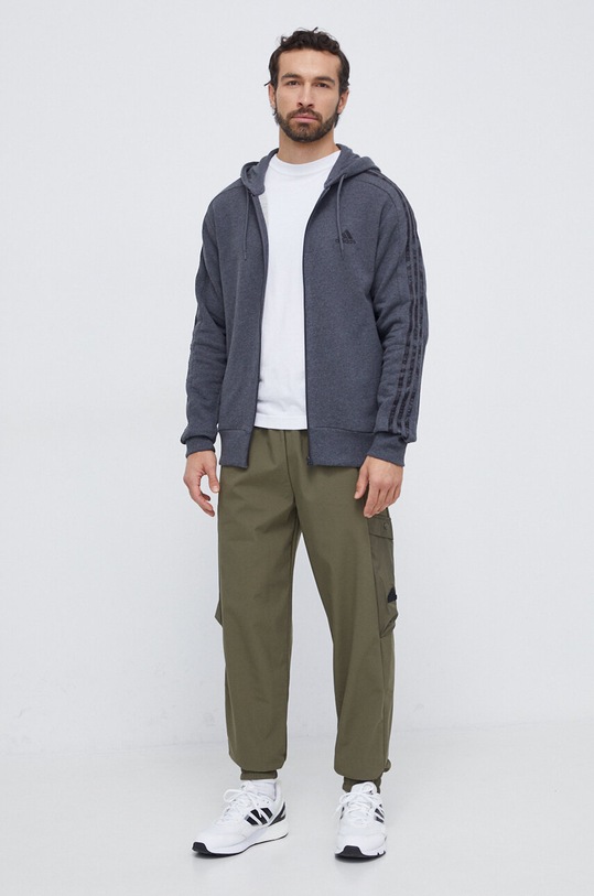 adidas bluza bawełniana IC9837 szary SS24