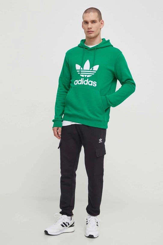 adidas Originals hanorac de bumbac Adicolor Classics Trefoil IM9403 verde SS24