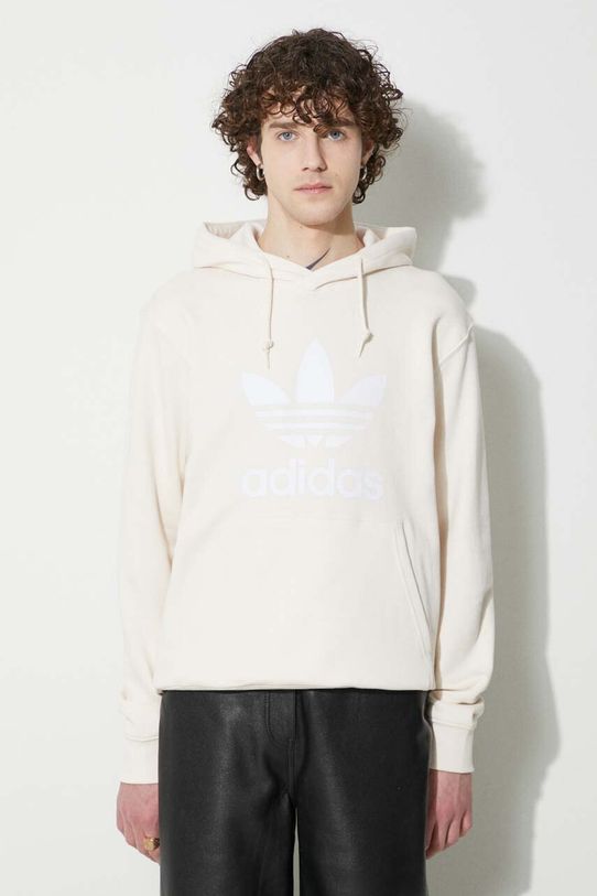 adidas Originals felpa in cotone Adicolor Classics Trefoil sovrastampa beige IM9408