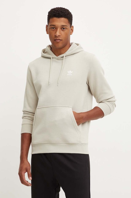 adidas Originals bluza Trefoil Essentials Hoody imprimeu bej IR7785