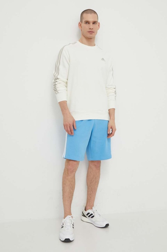 adidas bluza bawełniana IS1351 beżowy SS24