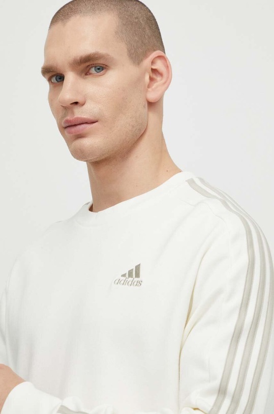 adidas bluza bawełniana beżowy IS1351