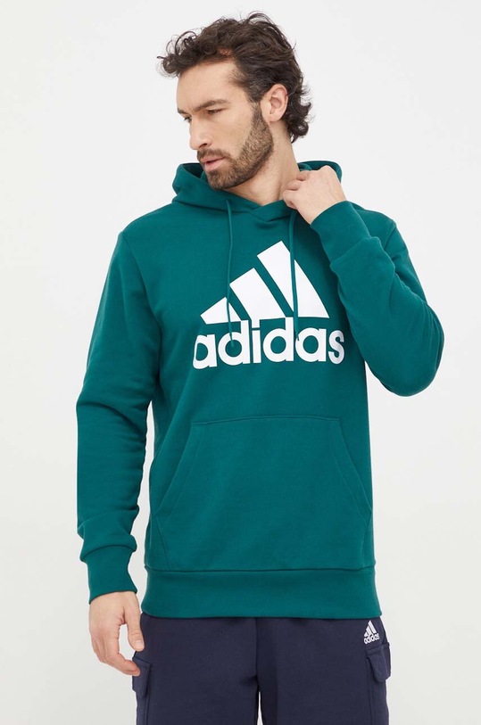 adidas bluza bawełniana nadruk zielony IS1354