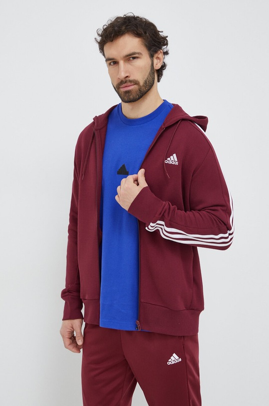 Памучен суичър adidas памук червен IS1365
