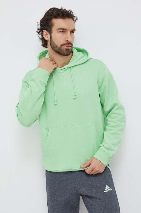 Суичър adidas с качулка зелен IX3951