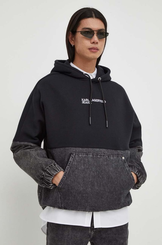 Karl Lagerfeld Jeans felső aplikációval fekete 240D1808