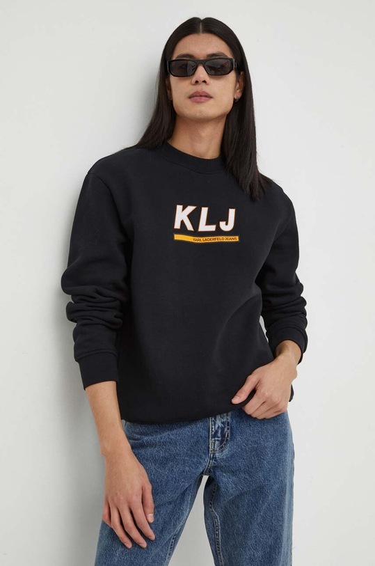 Karl Lagerfeld Jeans felső aplikációval fekete 240D1807