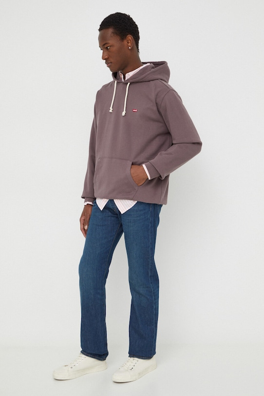 Bavlněná mikina Levi's 34581 fialová SS25