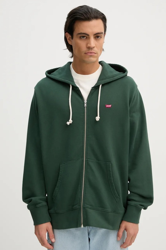 Levi's hanorac de bumbac uni verde 34584