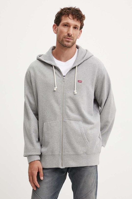 Levi's hanorac de bumbac uni gri 34584