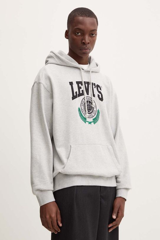 Bavlnená mikina Levi's melanž sivá 38479