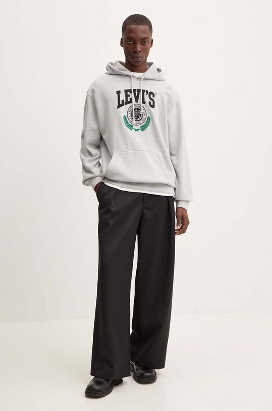 Bavlnená mikina Levi's 38479 sivá SS25