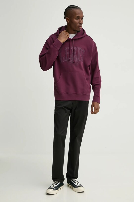Levi's bluza bawełniana 38479 bordowy SS25