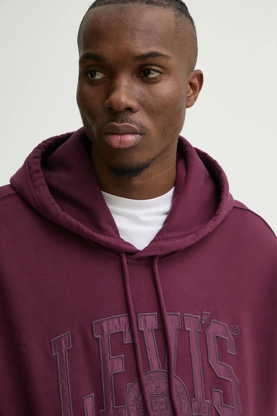 Levi's hanorac de bumbac burgundia 38479