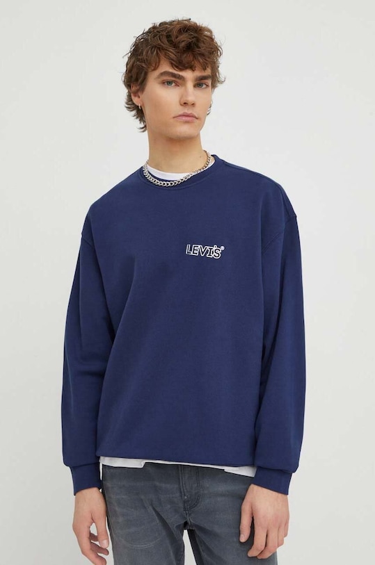 Levi's bluza bawełniana nadruk granatowy 38712