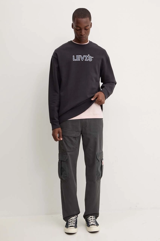 Bavlnená mikina Levi's 38712 čierna SS25