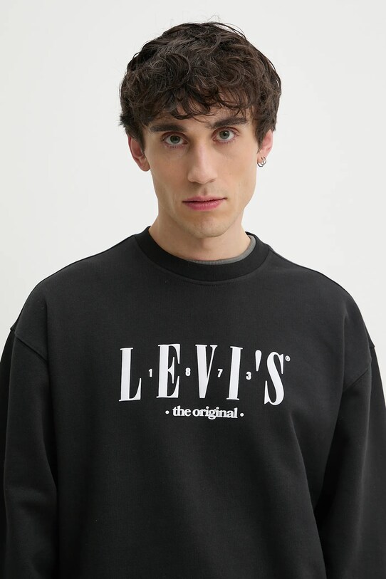 Βαμβακερή μπλούζα Levi's μαύρο 38712