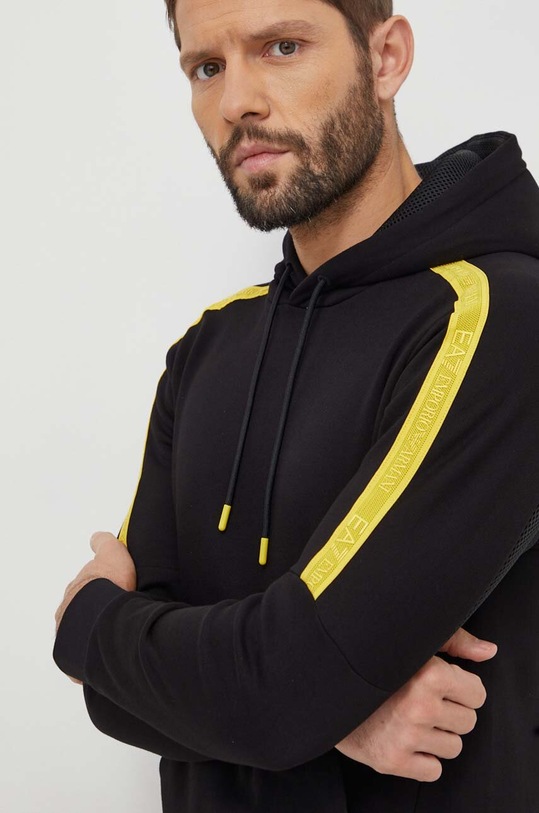 EA7 Emporio Armani hanorac de bumbac negru 3DPM57.PJEQZ