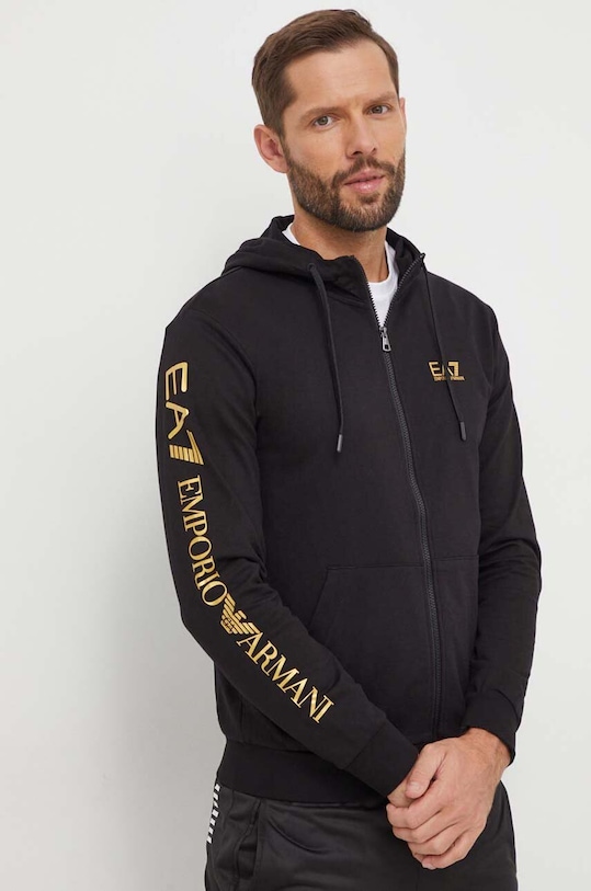 EA7 Emporio Armani bluza bawełniana nadruk czarny 8NPM13.PJ05Z.0208